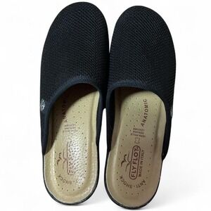 Fly‎ Flot Anatomic Made In Italy Black Mesh Clogs Slippers 40